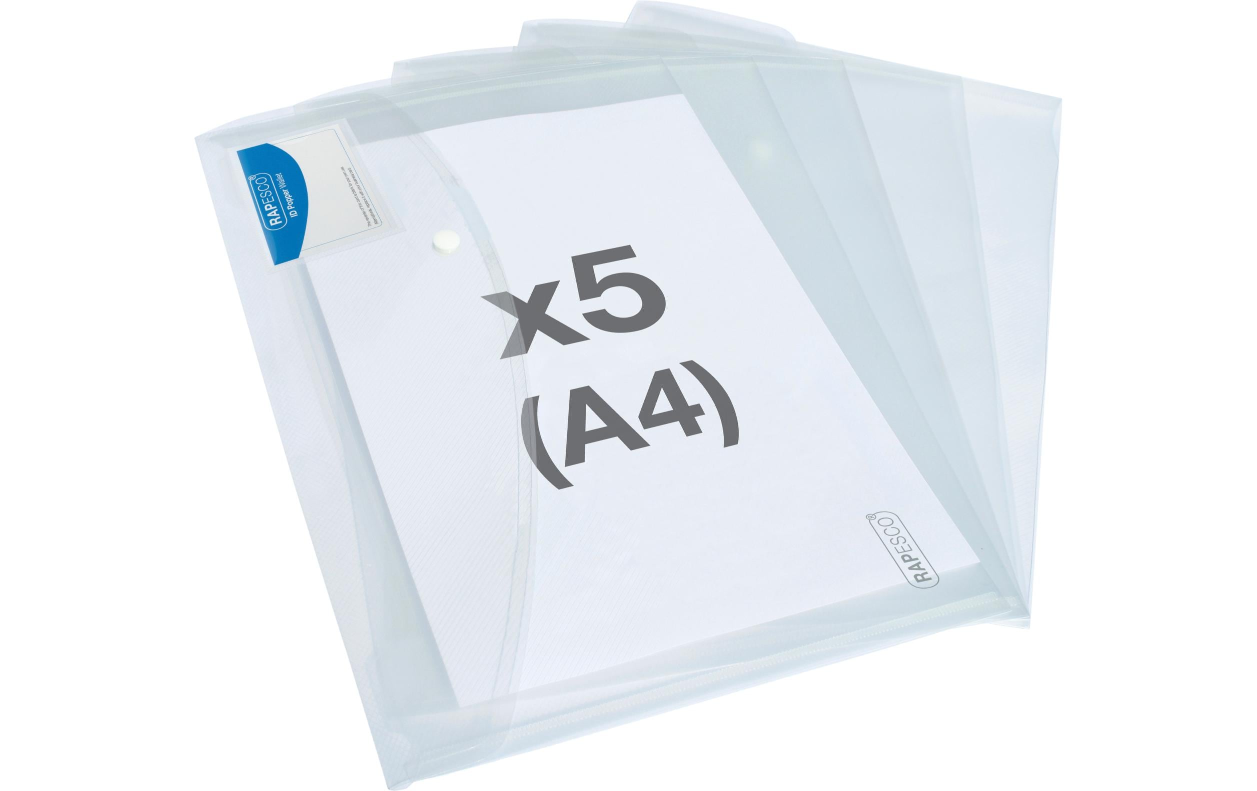 Rapesco Dokumentenmappe A4+, Transparent, 5 Stück 2