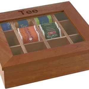 APS Teebox mit 12 Kammern Dunkelbraun