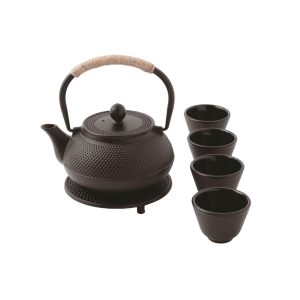 Paderno 6-teiliges Set Mit Teekanne 0.8 l, Schwarz