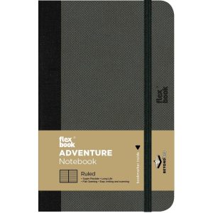 Flexbook Adventure Notebook 9 x 14 cm, Liniert, Off-Black