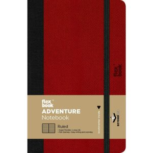 Flexbook Adventure Notebook 9 x 14 cm, Liniert, Red