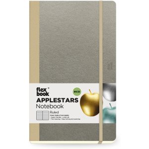 Flexbook Applestars Notebook 13 x 21 cm, Liniert, Silber
