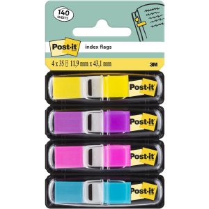 Post-it Page Marker Index Blau/Violett/Gelb/Pink, 4 Stück