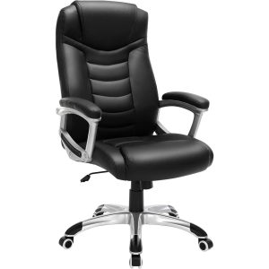 Songmics Bürostuhl Swivel Chai Schwarz