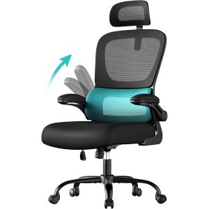 Songmics Bürostuhl mit Armlehnen Schwarz
