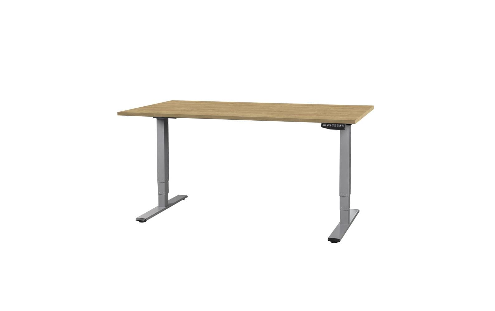 Contini höhenverstellbarer Bürotisch 2.0 x 0.9 m Eiche, Metall, grau 3 Contini höhenverstellbarer Bürotisch 2.0 x 0.9 m Eiche, Metall, grau