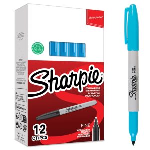 Sharpie Permanent-Marker F, Türkis, 12 Stück