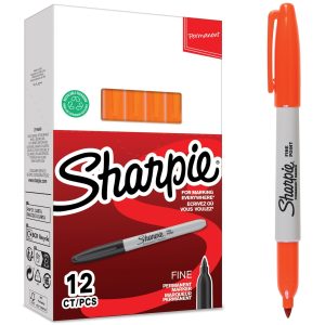 Sharpie Permanent-Marker F, Orange, 12 Stück