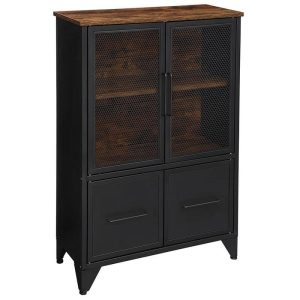 VASAGLE Kommode Industrial 33 x 100 cm, Schwarz