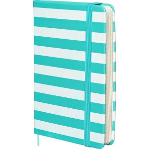 Kolma Notizbuch A6 Stripy, Kariert, Caribbean/Weiss
