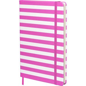 Kolma Notizbuch Stripy A5, Kariert, Flamingo/Weiss
