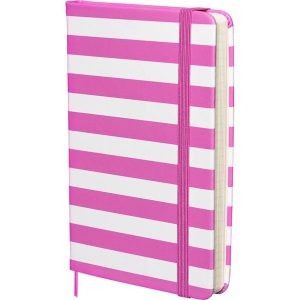 Kolma Notizbuch A6 Stripy, Kariert, Flamingo/Weiss