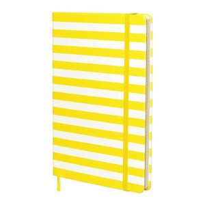 Kolma Notizbuch Stripy A5, Kariert, Lemon/Weiss