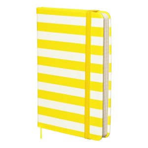 Kolma Notizbuch A6 Stripy, Kariert, Lemon/Weiss