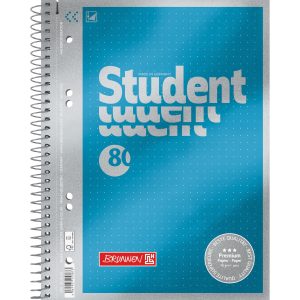 Brunnen Notizheft Premium Student A5, punktiert, 80 Blatt, Blau