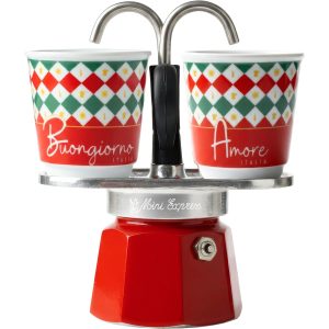 Bialetti Espressokocher Mini Express, Italia Damier, 2 Tassen