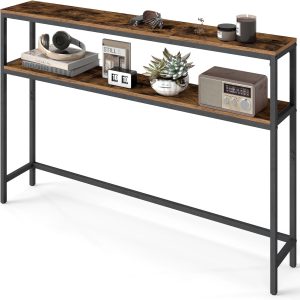 VASAGLE Konsolentisch 120 x 80 cm, Schwarz/Braun