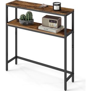 VASAGLE Konsolentisch 80 x 80 cm, Schwarz/Braun