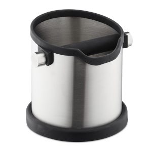 relaxdays Kaffeeabklopfbehälter Edelstahl 1.8 l Silber Schwarz