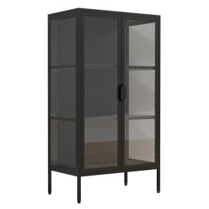 VCM Vitrine Floka M 60 x 110 cm, Schwarz