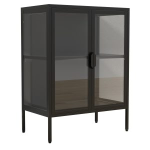 VCM Vitrine Floka S 60 x 80 cm, Schwarz