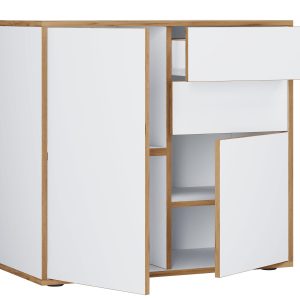 VCM Kommode Salia B80 79 x 74 cm, Braun/Weiss