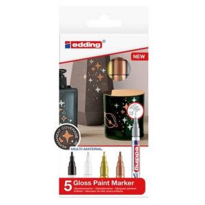 edding Lackmarker 751-CREA E-5 Set Gold/Kupfer/Schwarz/Silber/Weiss