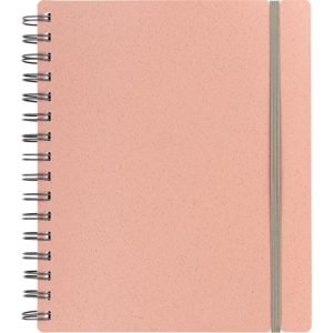 Kolma Notizbuch Weizenstroh A5, kariert, Rosa