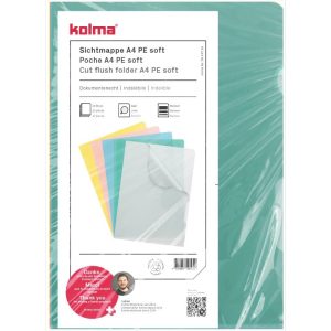 Kolma Sichthülle A4, PE, soft, assortiert, 10 Stück