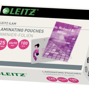 Leitz Laminierfolie 60 x 90 mm, 125 µm, 100 Stück, Glänzend
