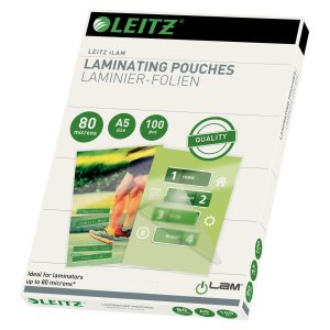 Leitz Laminierfolie A5, 80 µm, 100 Stück, Glänzend