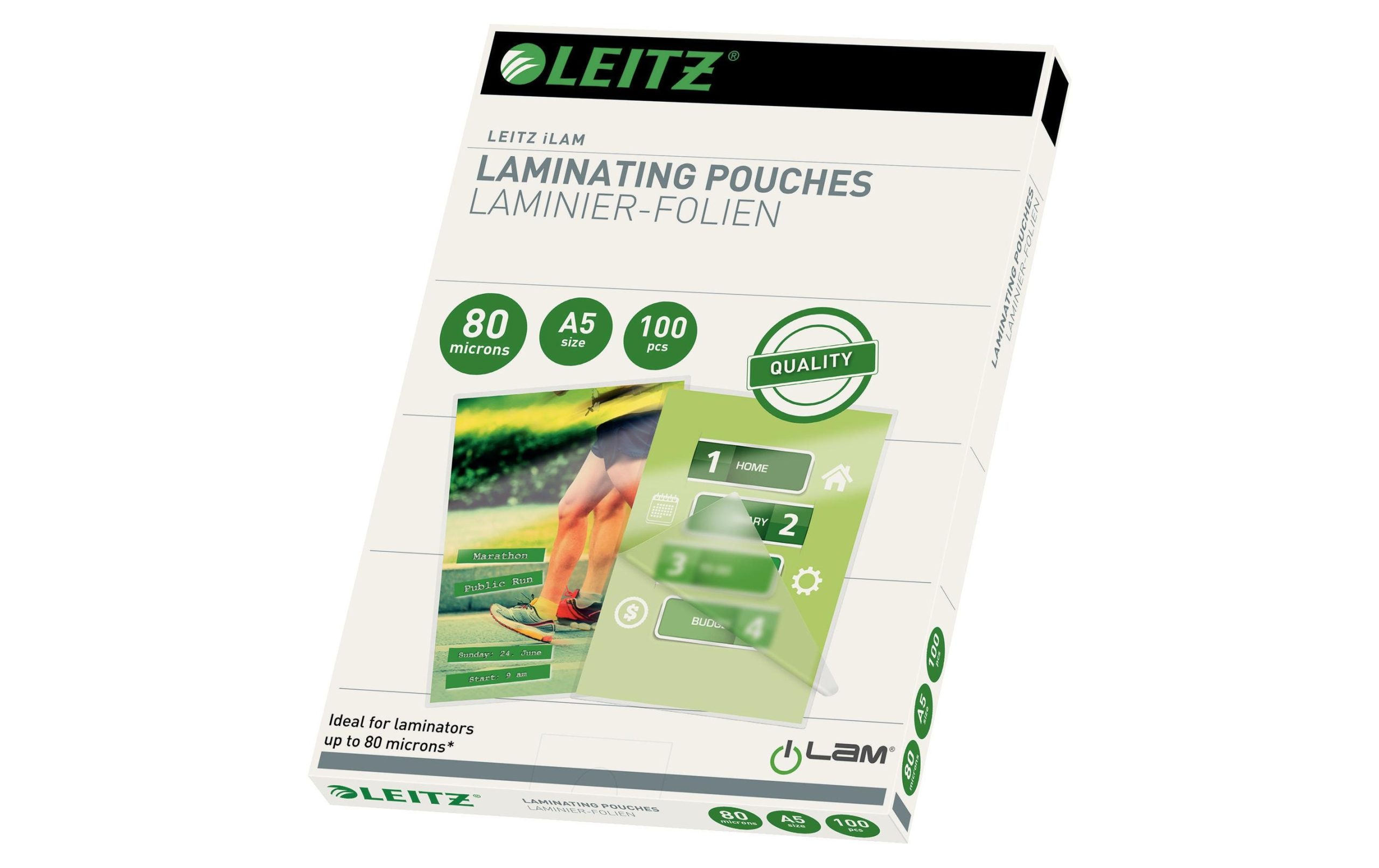 Leitz Laminierfolie A5, 80 µm, 100 Stück, Glänzend 2 51327297 xxl3 scaled