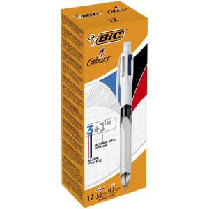 BIC Mehrfarbenkugelschreiber 4 Colours 3+1 HB 12er Set