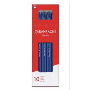 Caran d’Ache Kugelschreiber 825 Blau, 10 Stück