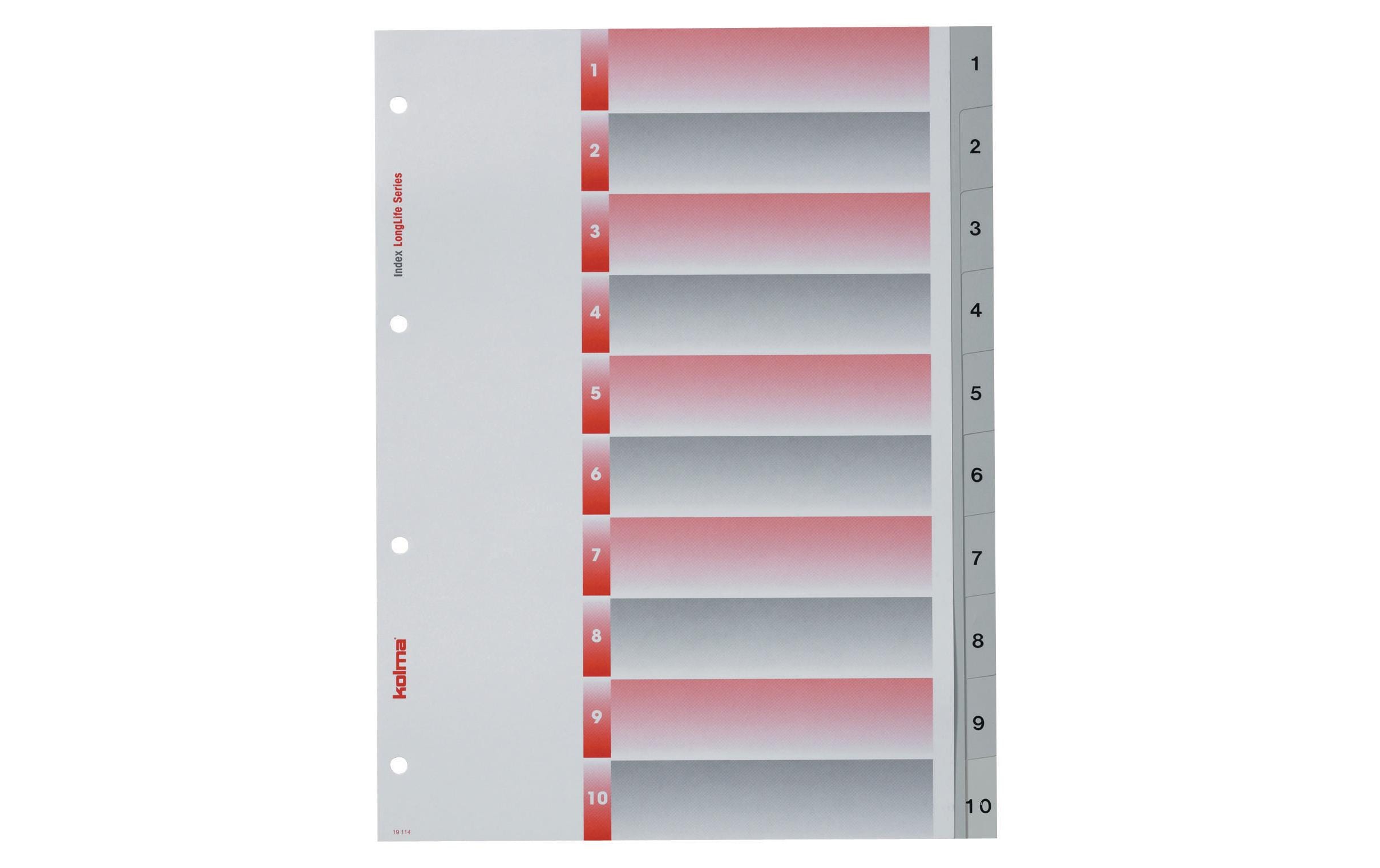 Kolma Register A4 LongLife 1-10 2