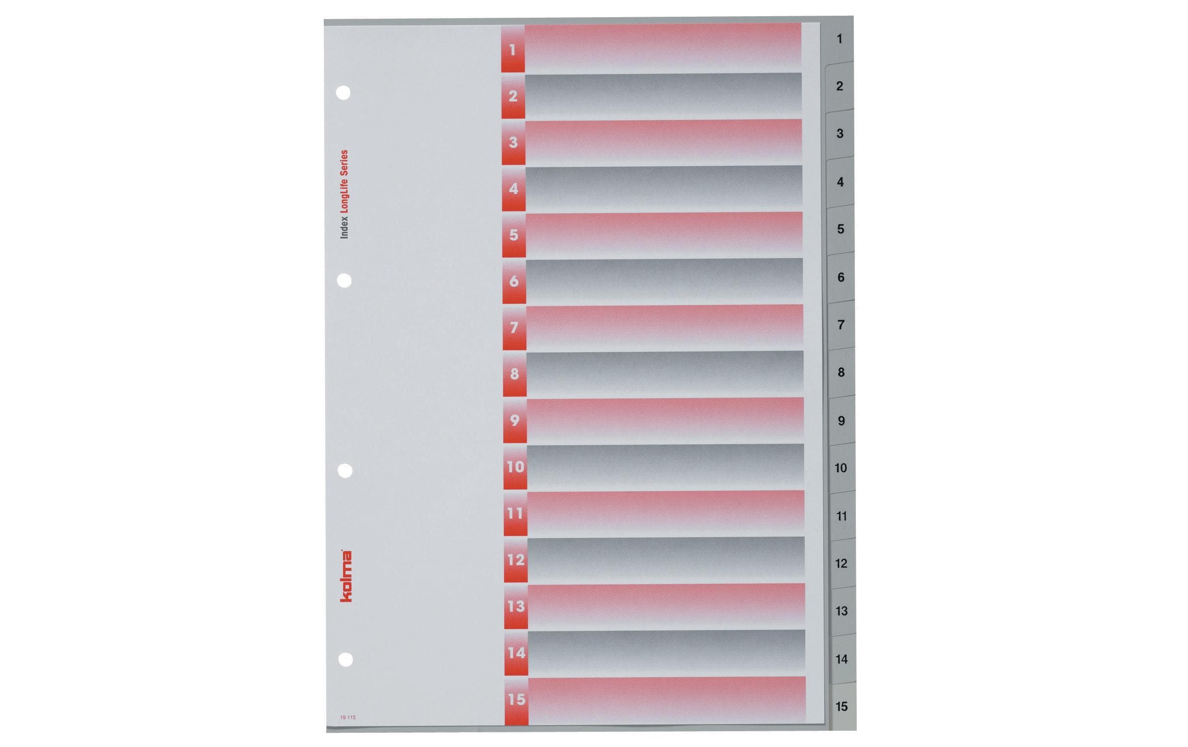 Kolma Register A4 LongLife 1-15 1