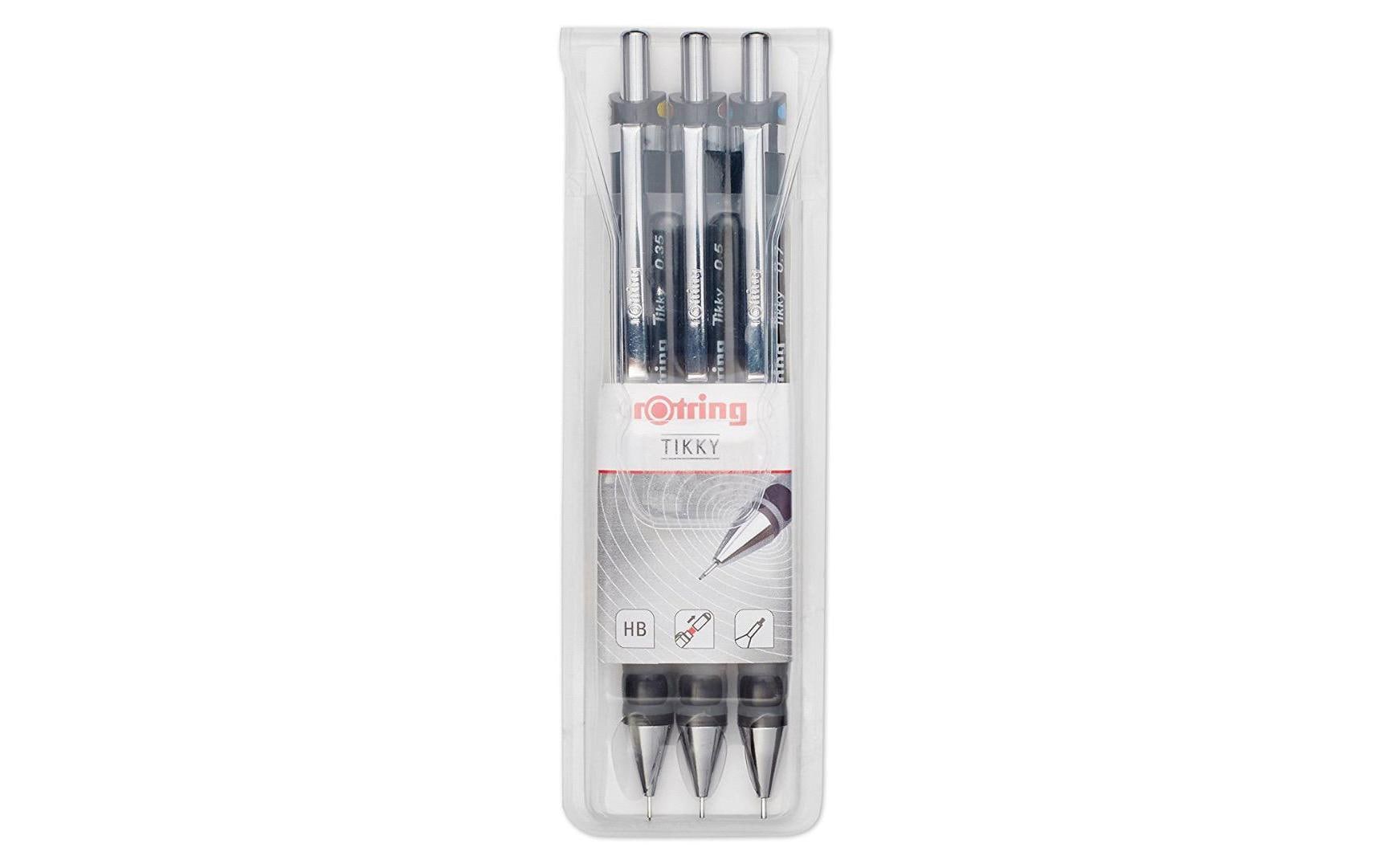 Rotring Minenbleistift Tikky 3er Set HB, 0.35, 0.5, 0.7 mm, Schwarz 2