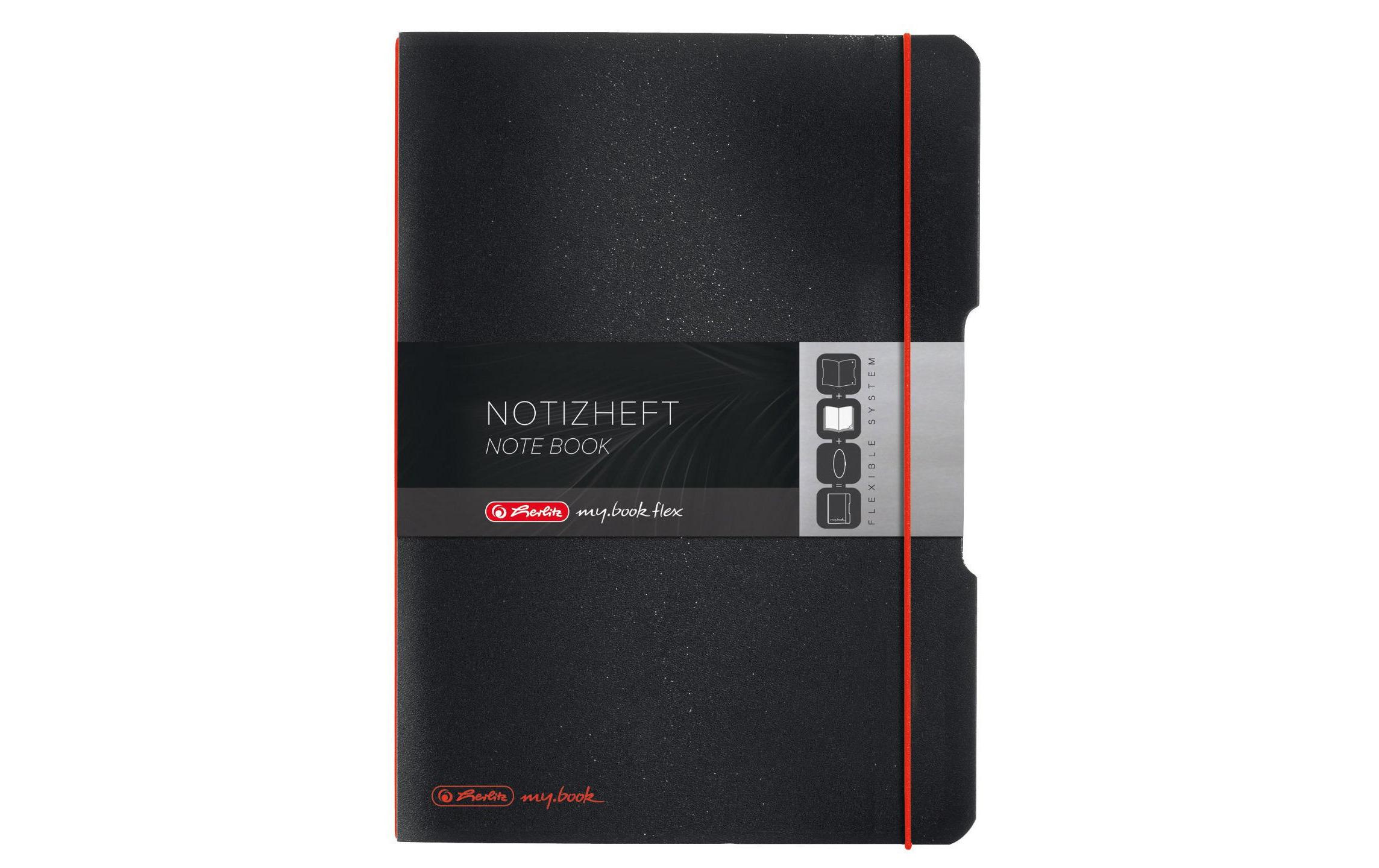 Herlitz Notizheft my.book flex A5, Kariert, Schwarz/Rot 3 Herlitz Notizheft my.book flex A5, Kariert, Schwarz/Rot