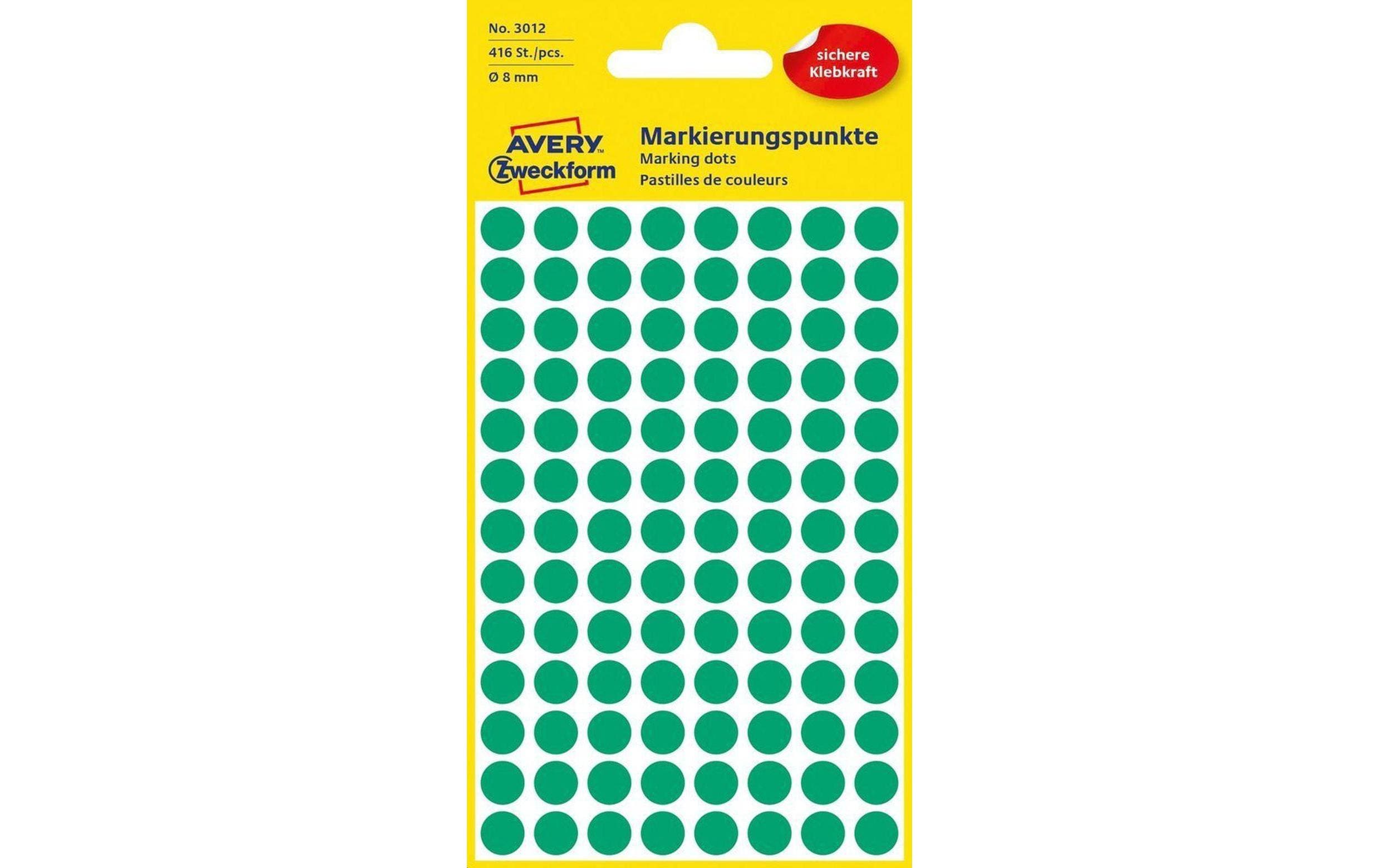 Avery Zweckform Klebepunkte 8 mm Grün 3 Avery Zweckform Klebepunkte 8 mm Grün