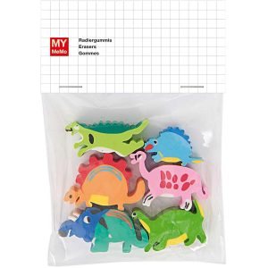 Rico Design Radiergummi Dinosaurier 6 Stück, Mehrfarbig