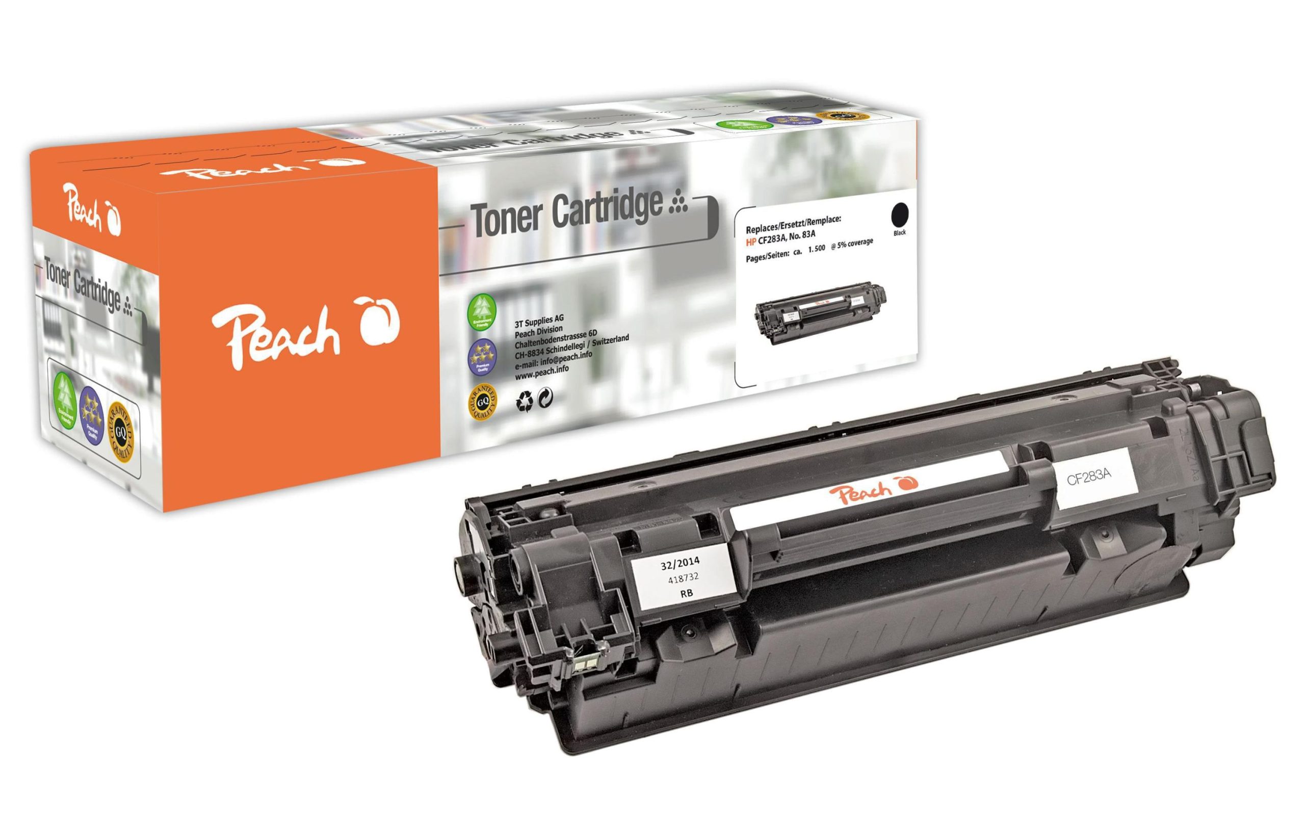 Peach Toner für HP Nr. 83A (CF283A) Black 3 Peach Toner für HP Nr. 83A (CF283A) Black