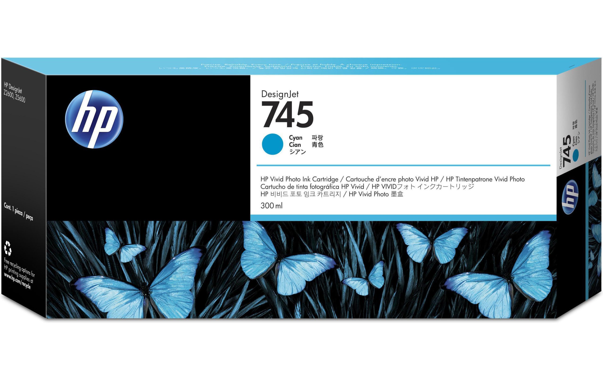 HP Tinte Nr. 745 (F9K03A) Cyan 3 HP Tinte Nr. 745 (F9K03A) Cyan