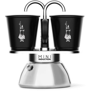 Bialetti Espressokocher Mini Express Induktion 2 Tassen, Schwarz