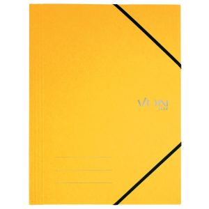 VON Gummibandmappe A4, Gelb, 5 Stück
