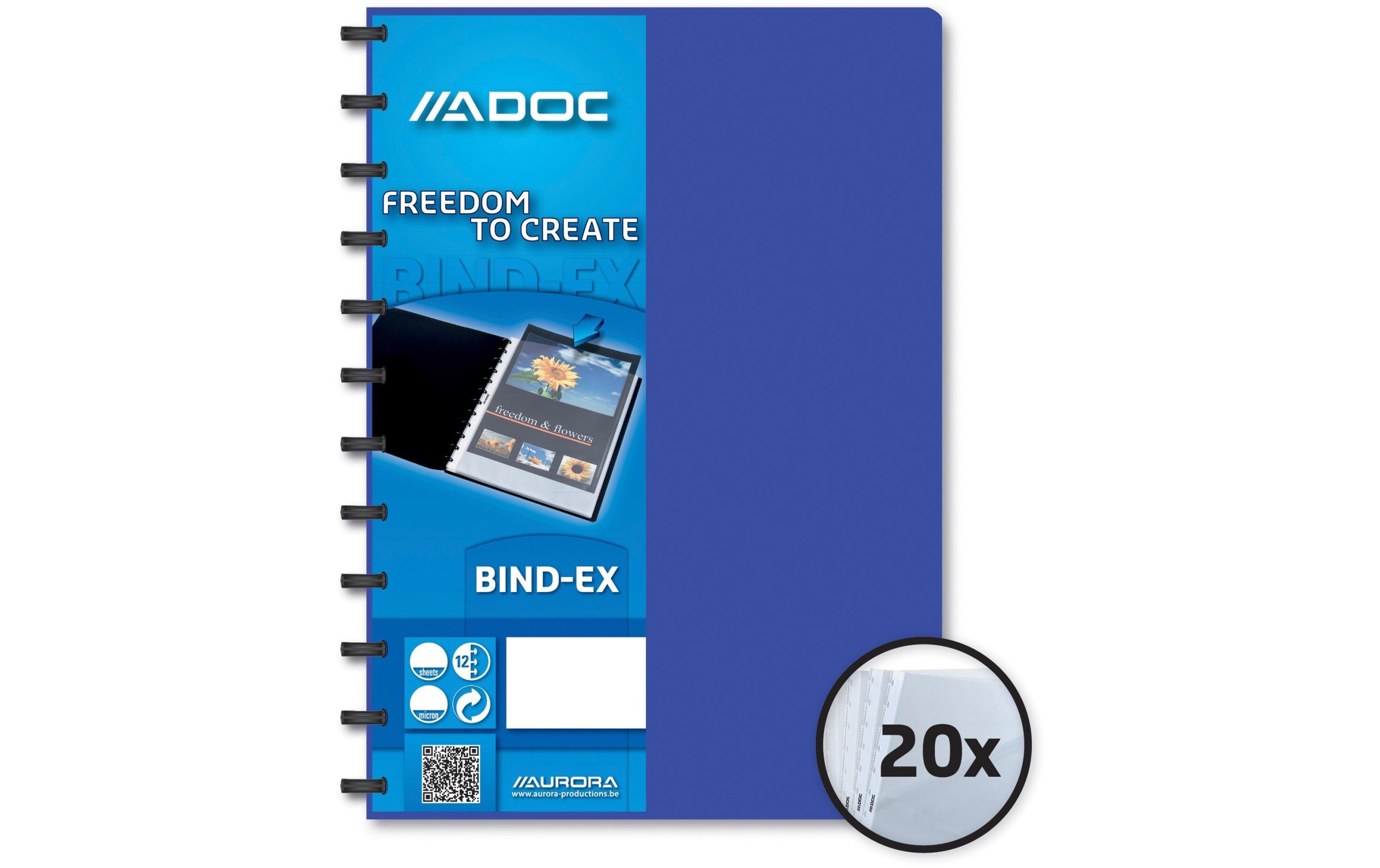 Adoc Sichtbuch Bind-Ex A4, 20 Taschen, Blau 2 230320599 xxl3 scaled