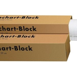 Herlitz Flipchart Block 65 x 98 cm, kariert, Weiss, 5 Stück