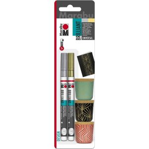 Marabu Acrylmarker BRILLIANT painter Silber, Gold