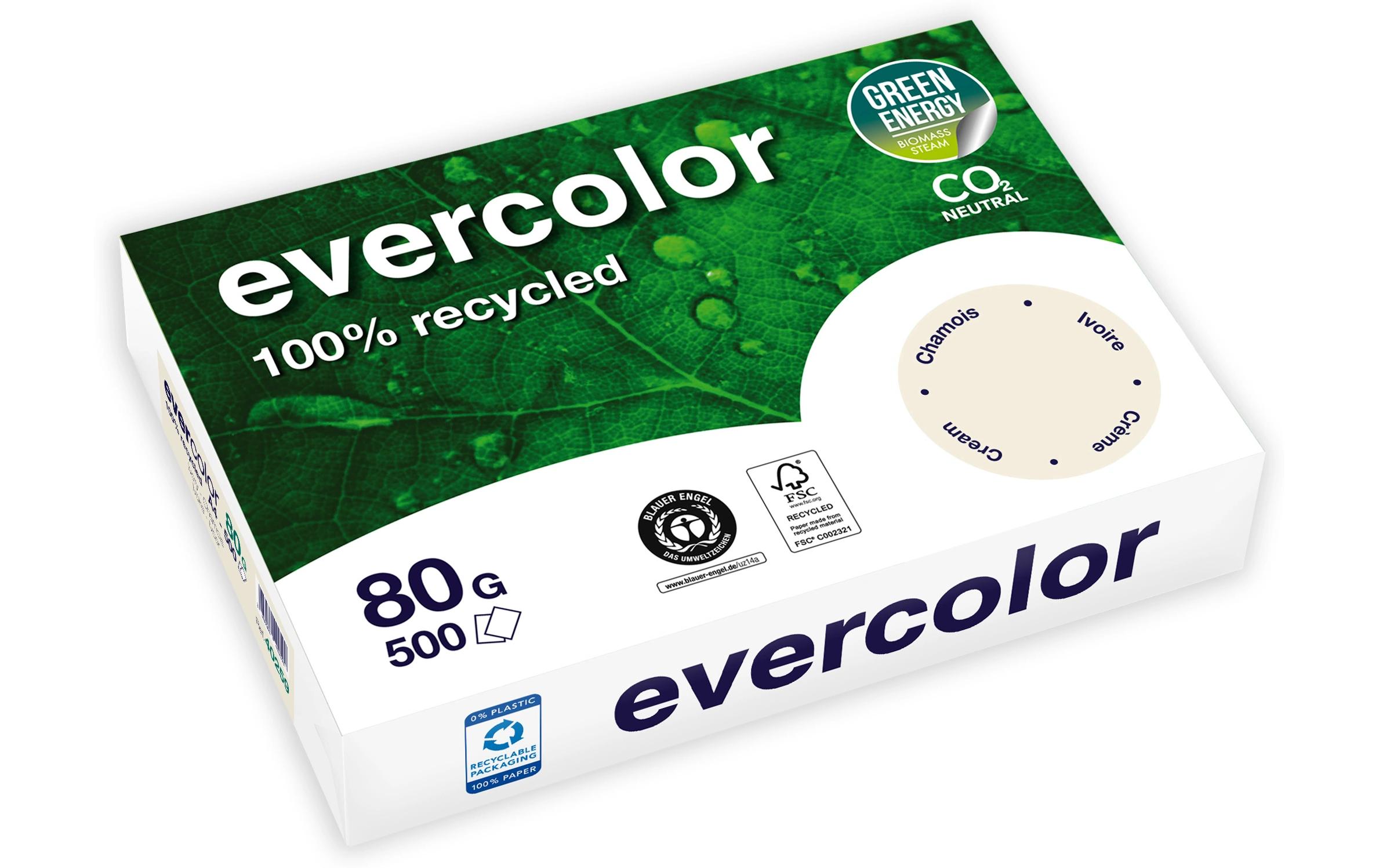 Clairefontaine Kopierpapier Evercolor A4, Chamois, 80 g/m²,500 Blatt 2