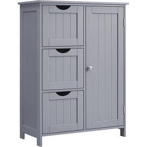 VASAGLE Kommode in Landhausstil 60 x 80 cm, Grau