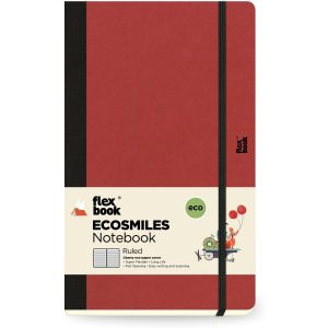 Flexbook Ecosmiles Notebook 13 x 21 cm, Liniert, Rot